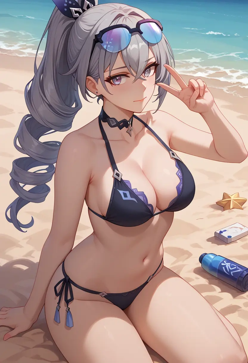 star rail,silver wolf,black bikini  - 